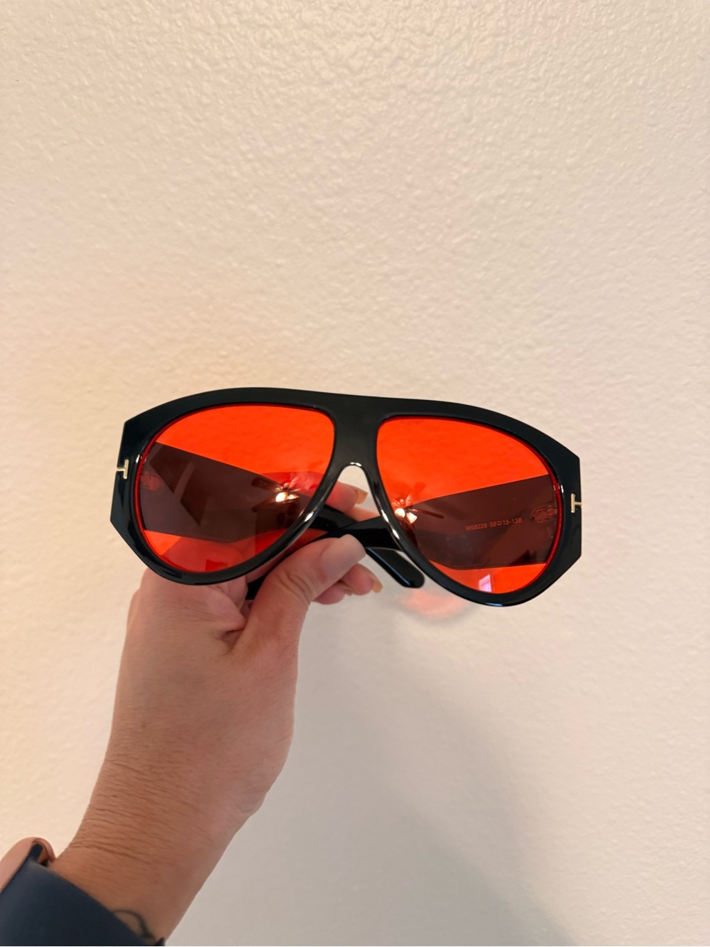 Black Frame Sunglasses with Red Lenses